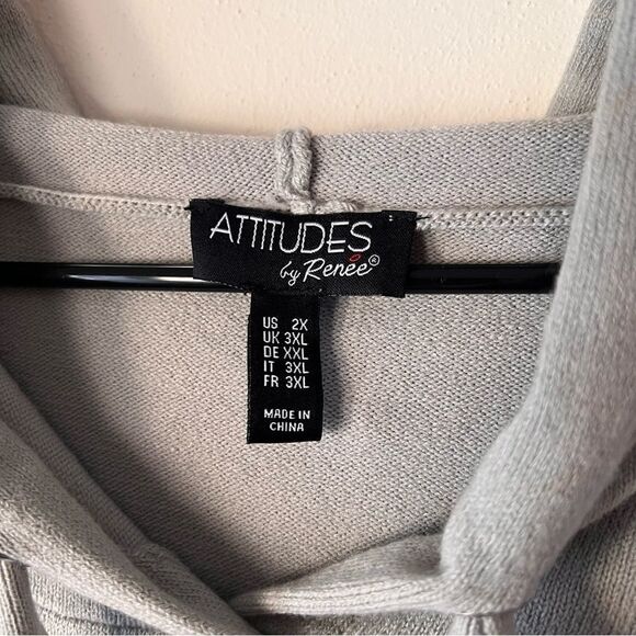 Attitudes by Renee Grey Pearl Embellished Hooded Sweater - Picture 9 of 9